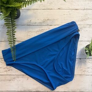 La Vie en Rose - Blue Draped High Waist Bikini Bottom – Size L